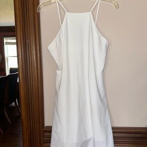 Abercrombie & Fitch White Spaghetti Strap Halter Dress